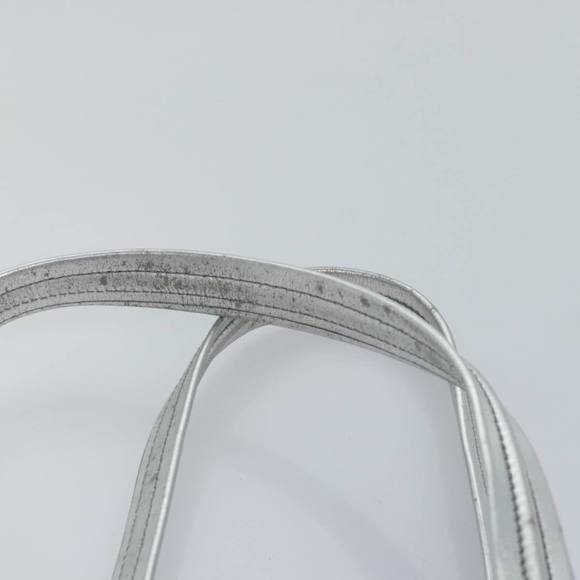 CELINE Tote Bag Leather Silver Auth 88261 - Picture 8 of 16